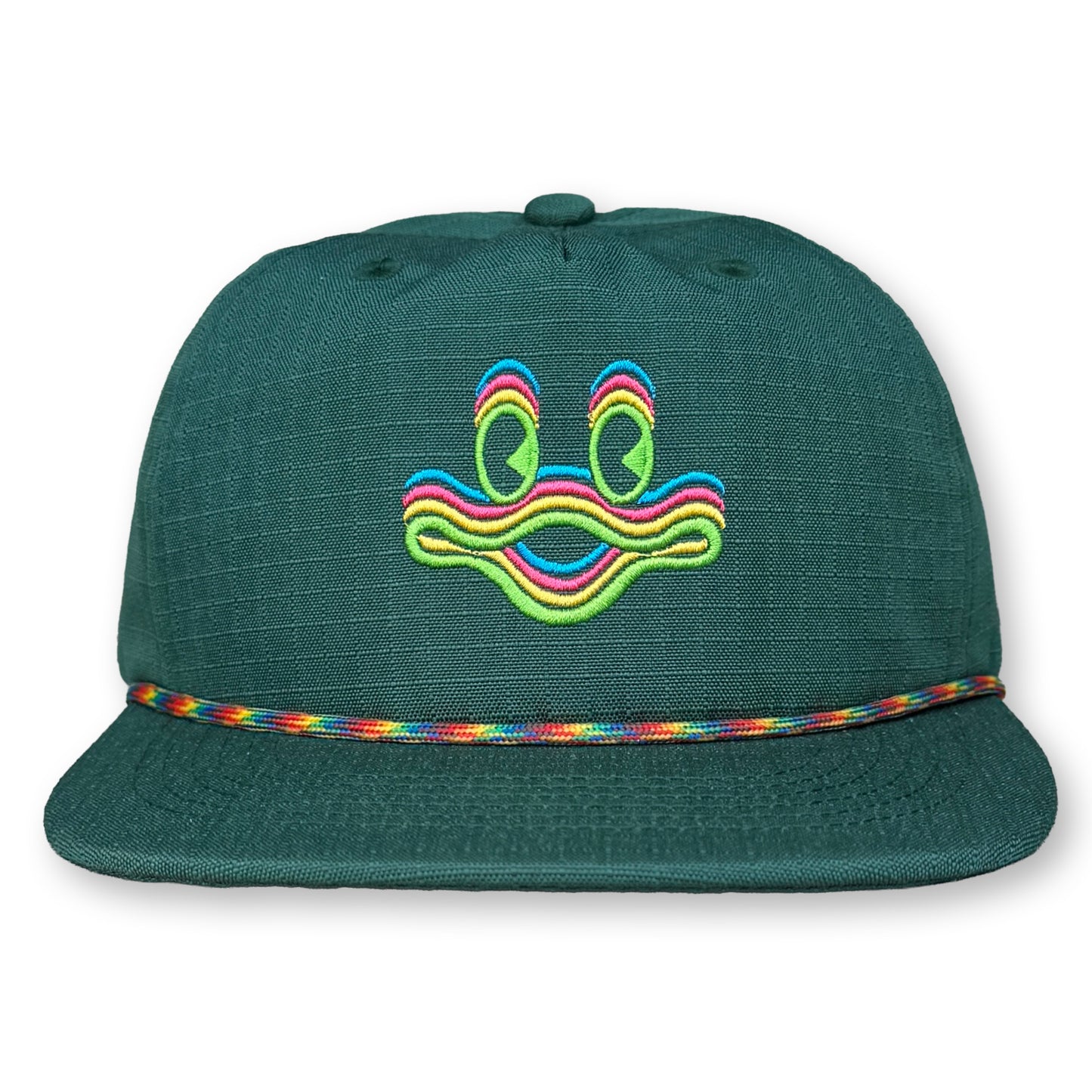 King Gizzard Rope Hat / Emerald Ripstop Nylon with Granny Smith Cyboogie
