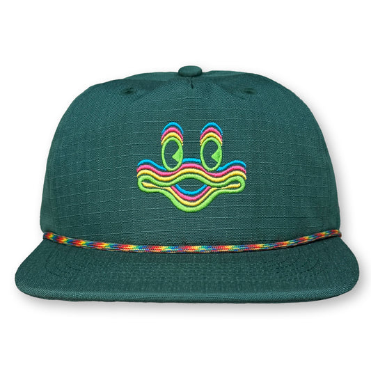 King Gizzard Rope Hat / Emerald Ripstop Nylon with Granny Smith Cyboogie