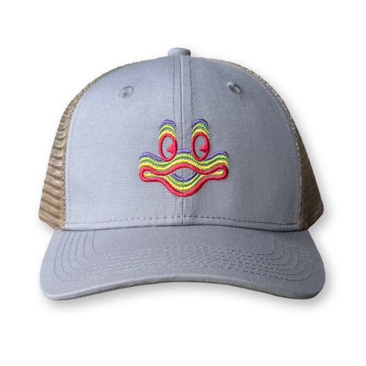 King Gizzard Trucker Hat / Elephant Polycotton Blend with Oat Mesh and Glitch Cyboogie