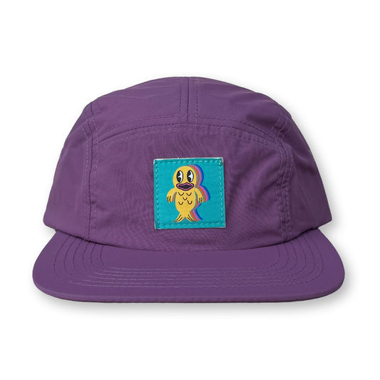King Gizzard Fishie Five Panel Camp Hat / Raisin Nylon with Aqua Fishie Patch