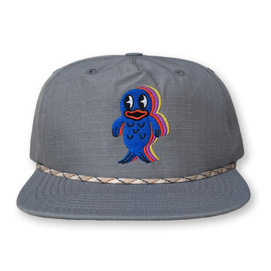 King Gizzard Fishie Rope Hat / Dolphin Ripstop Nylon with Royal Fishie