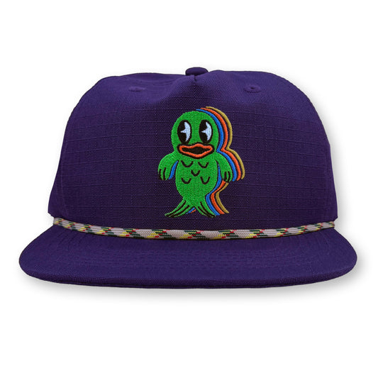 King Gizzard Rope Hat / Eggplant Ripstop Nylon with Candy Apple Fishie