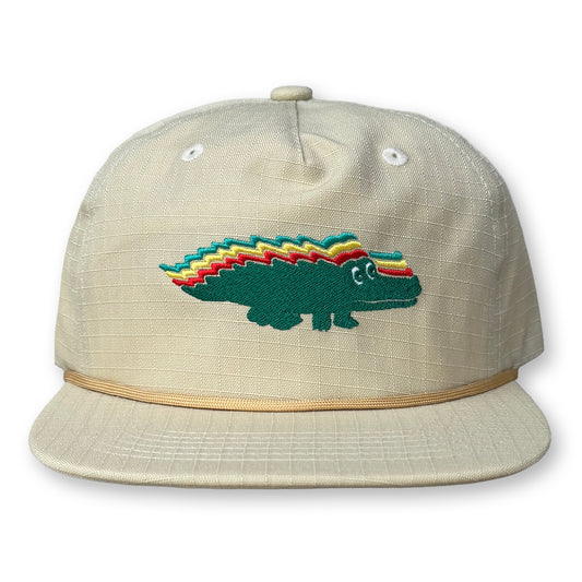 King Gizzard Gator Rope Hat / Ivory Ripstop Nylon with Jungle Gizzy