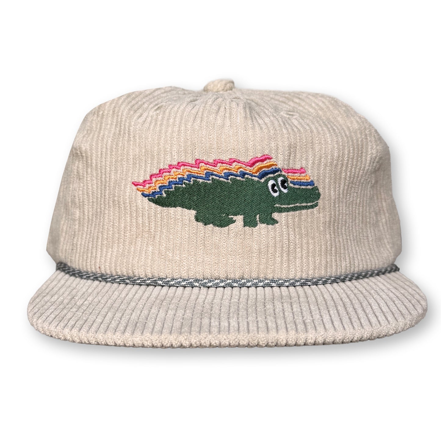 King Gizzard Rope Hat / Linen Corduroy with Kale Gator