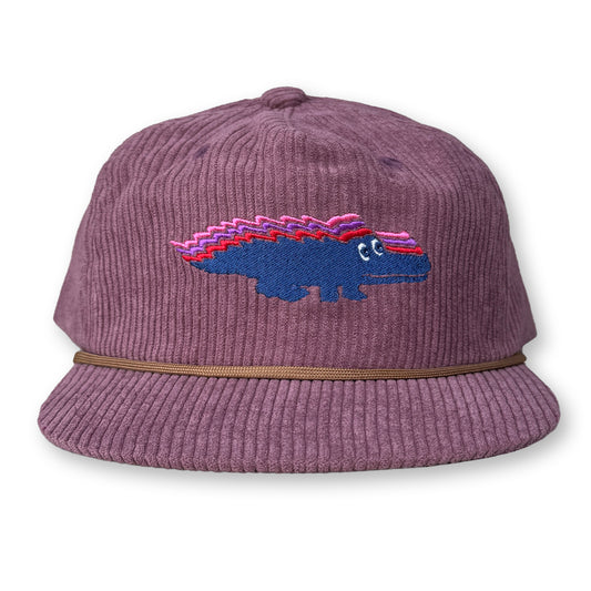 King Gizzard Rope Hat / Mauve Corduroy with Navy Gator