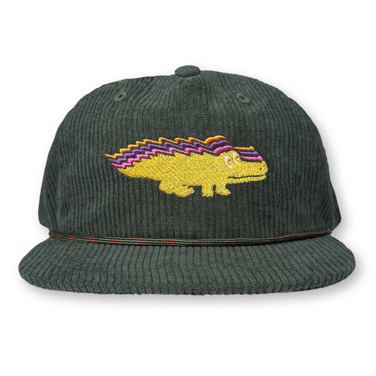King Gizzard Rope Hat / Seaweed Corduroy with Acid Yellow Gator