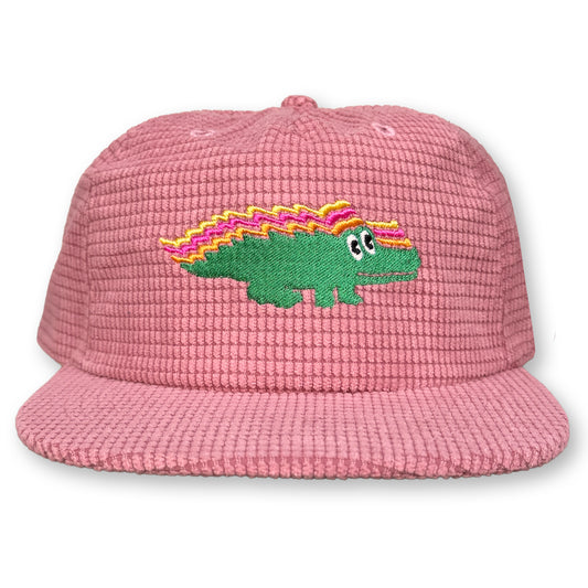 King Gizzard Microgrid Hat / Rose Microgrid with Limeade Gizzy Gator