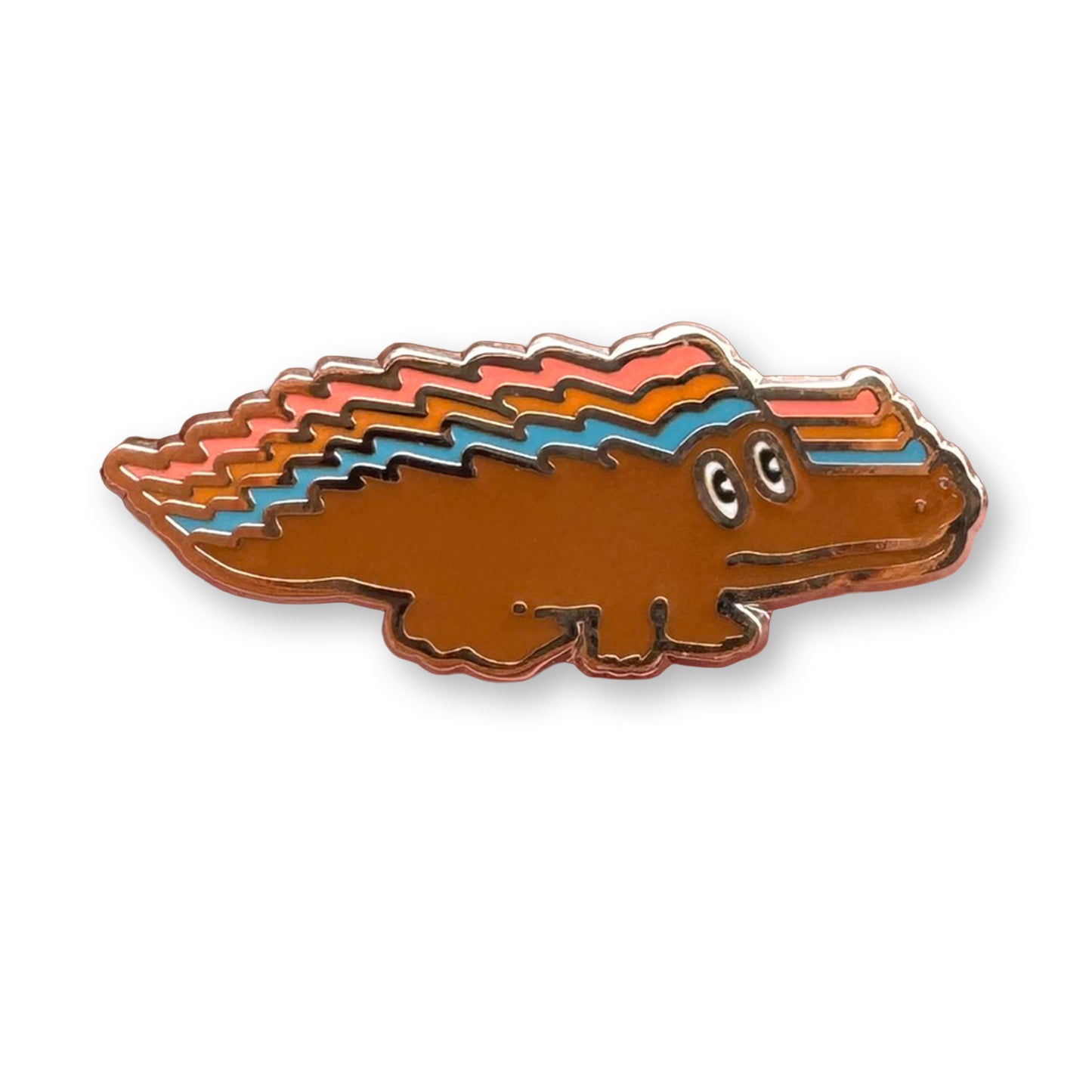 Gizzy Gator Lapel Pin Brown
