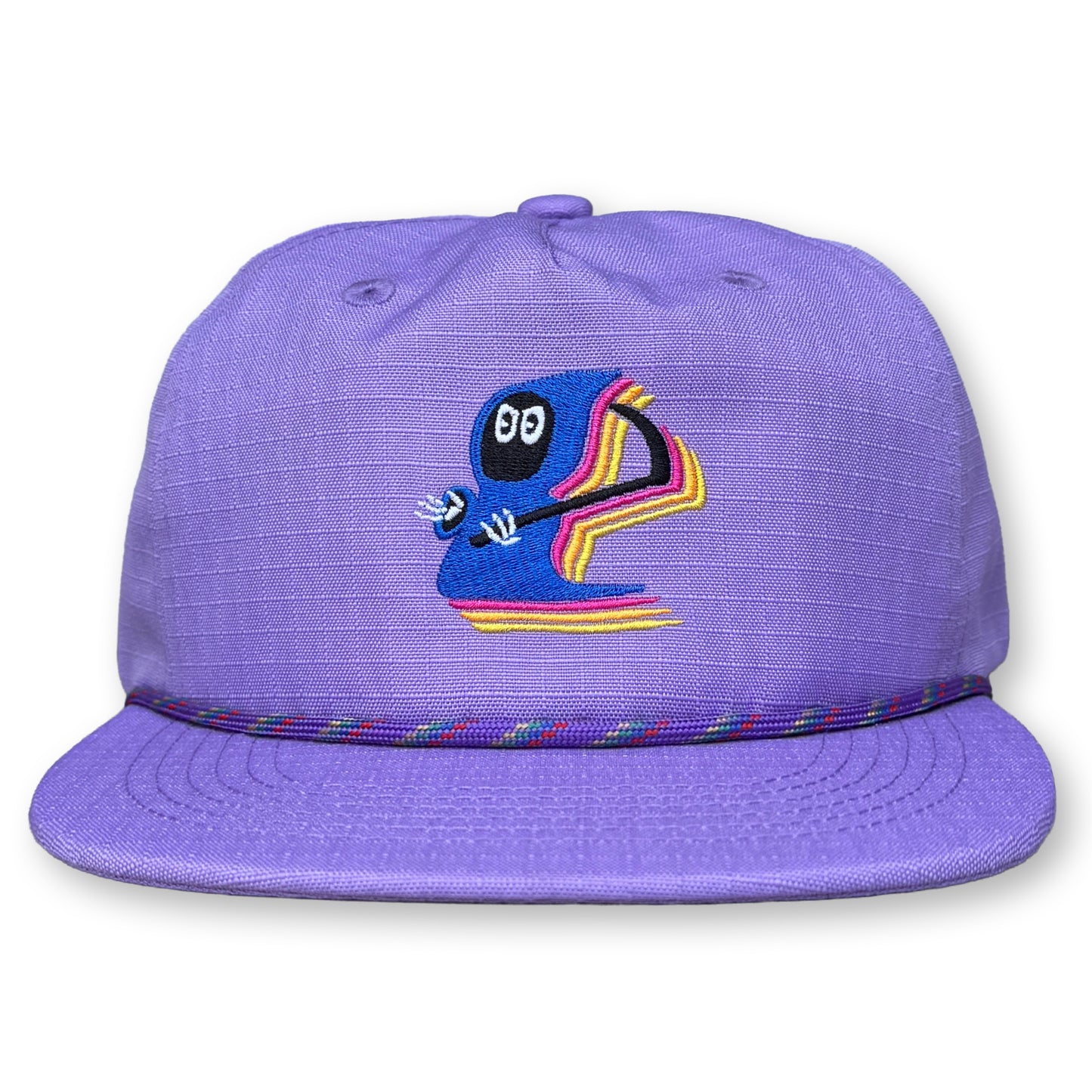 King Gizzard Rope Hat / Lilac Ripstop Nylon with Royal Grim Reaper