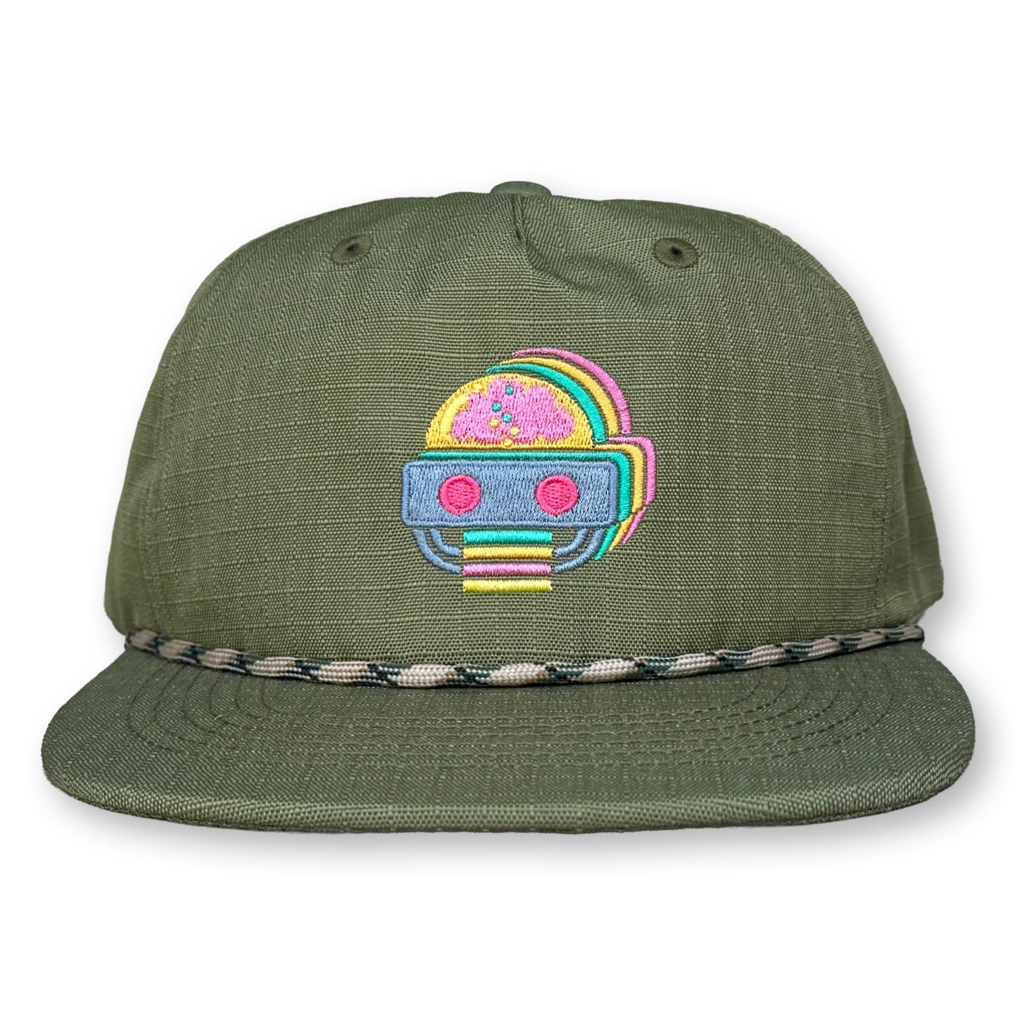 King Gizzard Rope Hat / Lima Bean Ripstop Nylon with Tropical Sorbet Han Tyumi