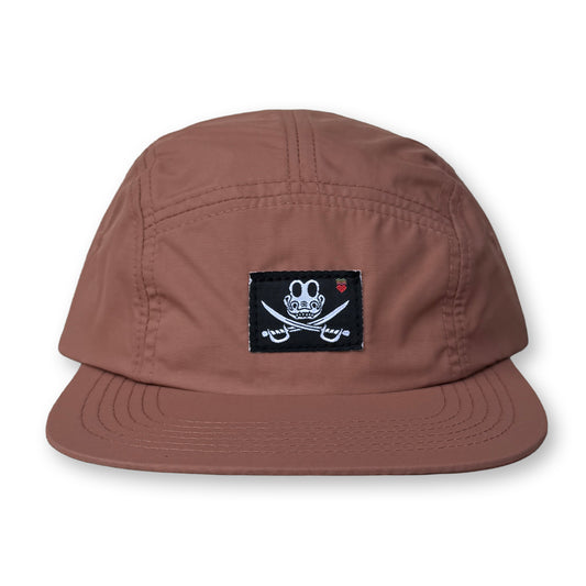 King Gizzard Jolly Gizzy Five Panel Camp Hat / Clay Nylon with Classic Jolly Gizzy Flag Patch