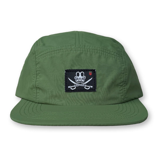 King Gizzard Jolly Gizzy Five Panel Camp Hat / Dad's Lawn Nylon with Classic Jolly Gizzy Flag Patch