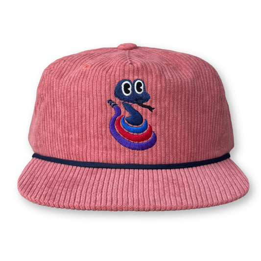 King Gizzard Rattlesnake Rope Hat / Chewed Gum Corduroy with Navy Rattlesnake