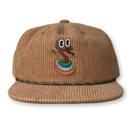 King Gizzard Rattlesnake Rope Hat / Fawn Corduroy with Dirt Rattlesnake