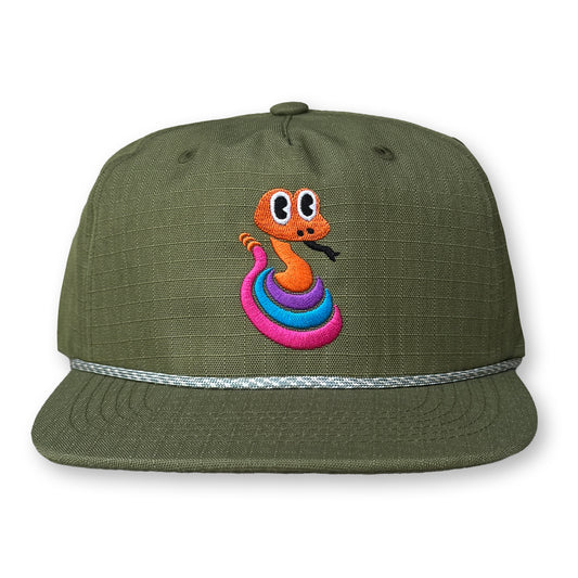 King Gizzard Rattlesnake Rope Hat / Lima Bean Ripstop Nylon with Prism Heat Rattlesnake