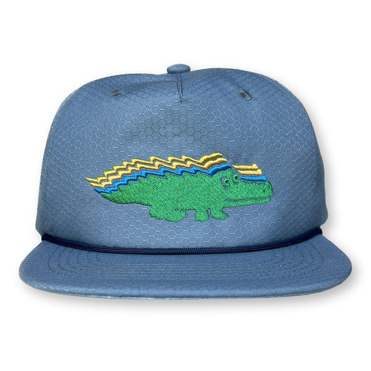 King Gizzard Rope Hat / Blue Heron Honeycomb Nylon with Bambusa Gator