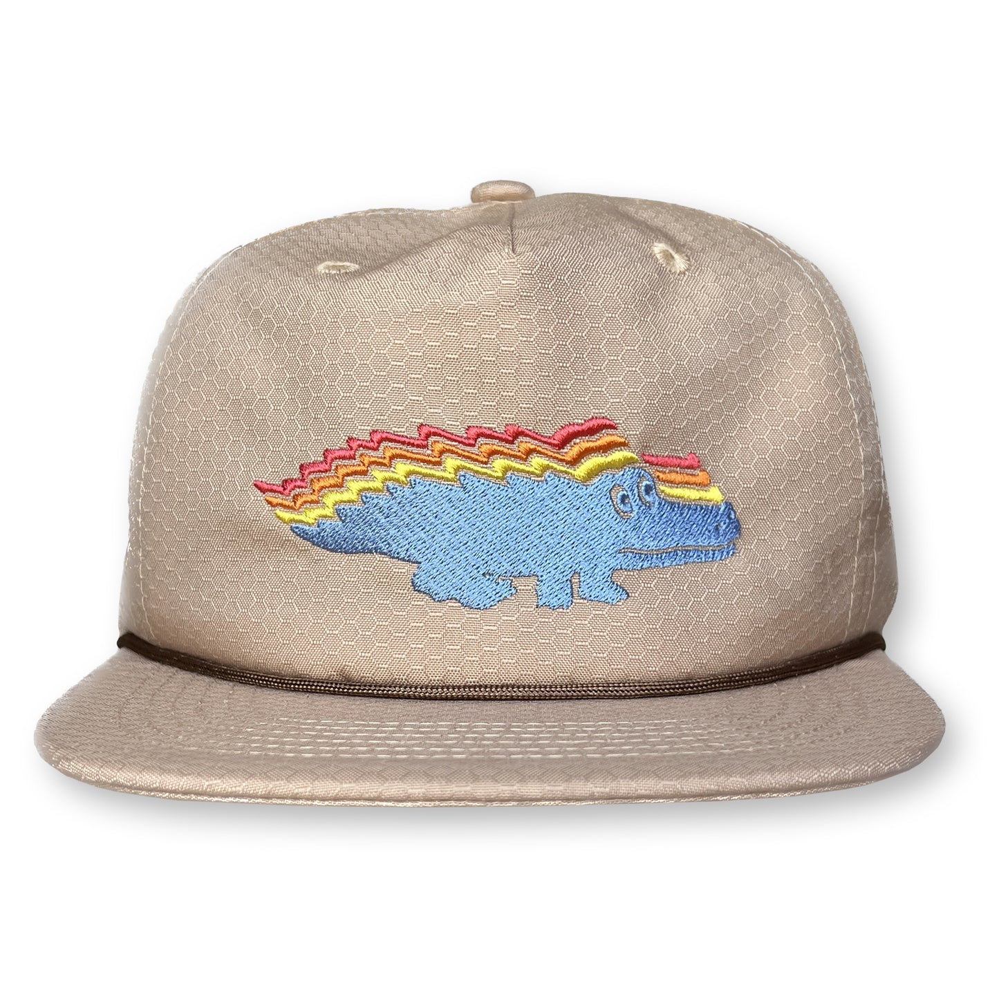 King Gizzard Rope Hat / Sandstone Honeycomb Nylon with Infinity Sunrise Gator