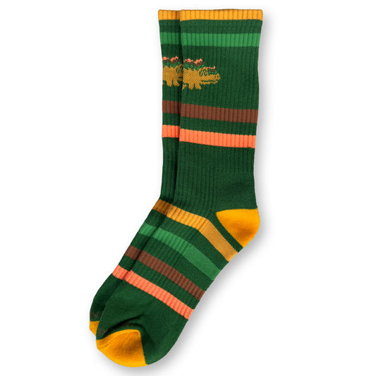 King Gizzard Sport Socks with Gizzy Gator in Green