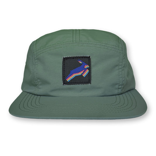 Antelope Five Panel Camp Hat / Artichoke Nylon with Ultramarine Antelope Patch