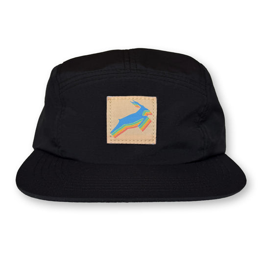 Antelope Five Panel Camp Hat / Carbon Nylon with Sahara Oasis Antelope Patch