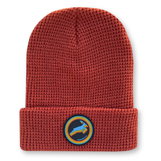 Antelope Waffle Knit Beanie in Rust