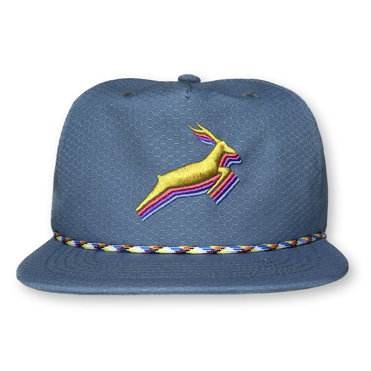 Antelope Rope Hat / Blue Heron Honeycomb Nylon with Polly Pocket Antelope