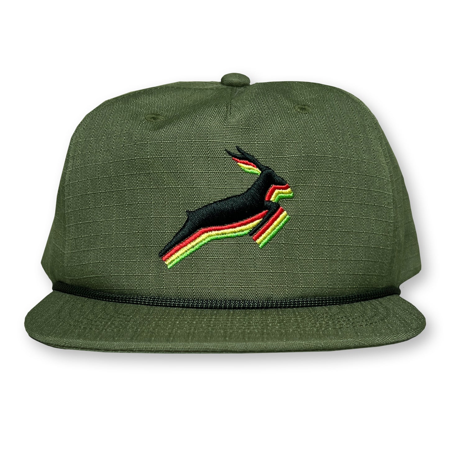 Antelope Rope Hat / Olive Ripstop Nylon with Jah Antelope