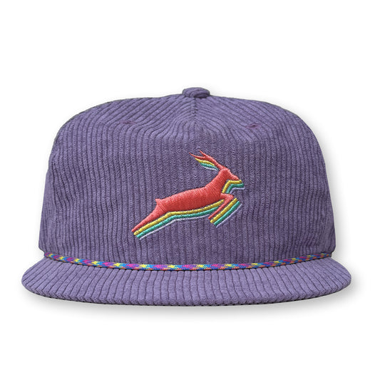 Antelope Rope Hat / Amethyst Corduroy with Tropical Skittles Antelope