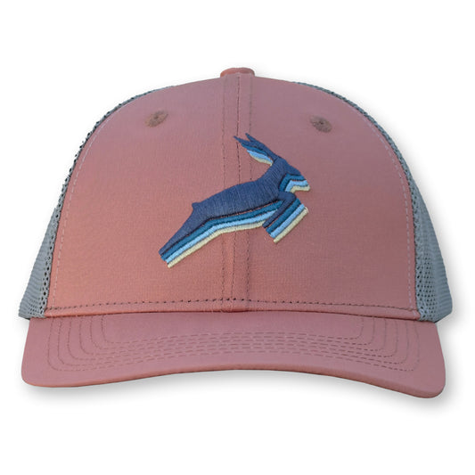 Antelope Trucker Hat / Nantucket Polycotton Blend with Cloud Mesh and Wedding Cake Antelope