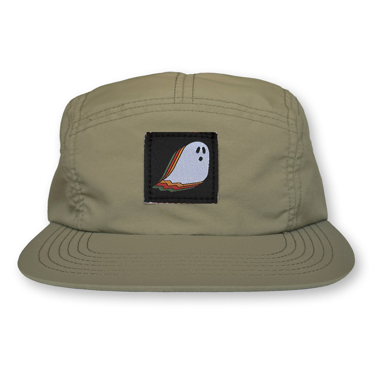 Ghost Five Panel Camp Hat / Flax Nylon with Fall Foliage Ghost Patch