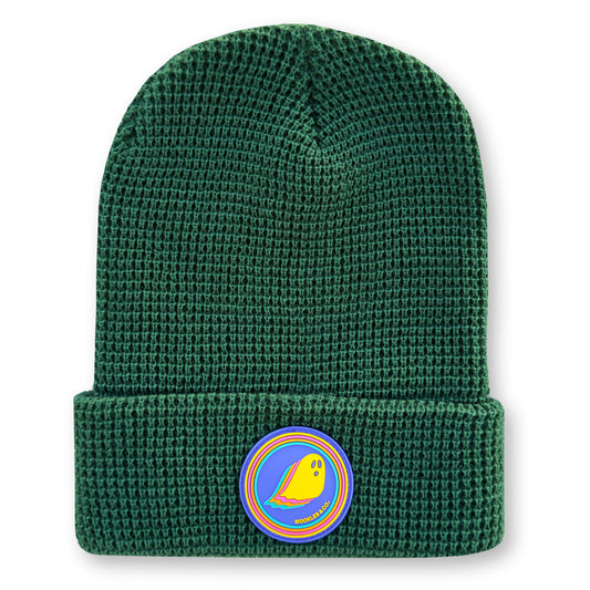 Ghost Waffle Knit Beanie in Forest