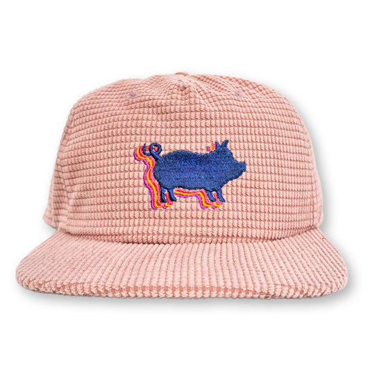 Guyute Microgrid Hat / Blush Microgrid with Navy Pig