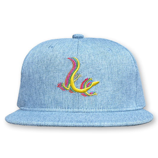 Lizard Hemp Hat / Stonewash Hemp with Chartreuse Lizard