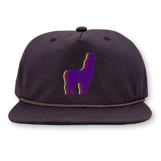 Llama Rope Hat / Cuban Ripstop Nylon with Violet Llama