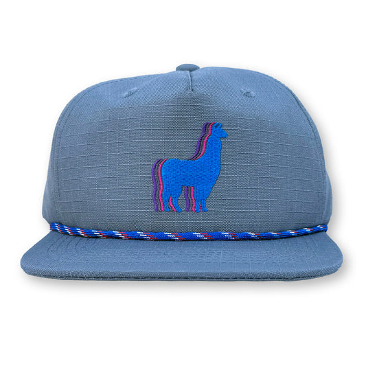 Llama Rope Hat / Dolphin Ripstop Nylon with Berrylicious Llama
