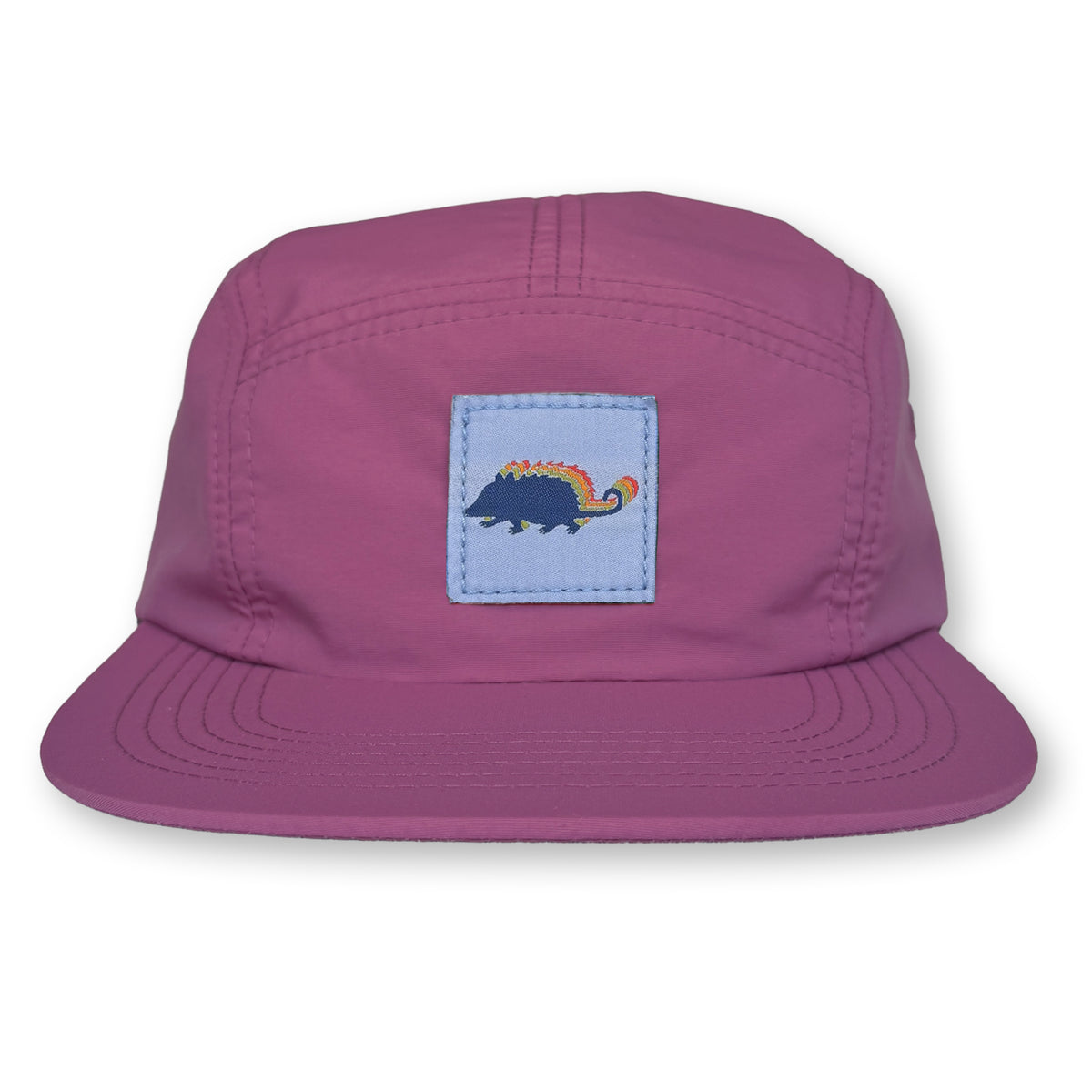 Possum Five Panel Camp Hat / Berry Nylon with Scampering Possum Patch