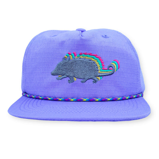 Possum Rope Hat / Lilac Ripstop Nylon with Anodized Possum