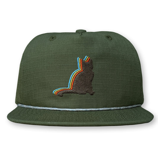 Poster Nutbag Rope Hat / Olive Ripstop Nylon with Heathbar Cat