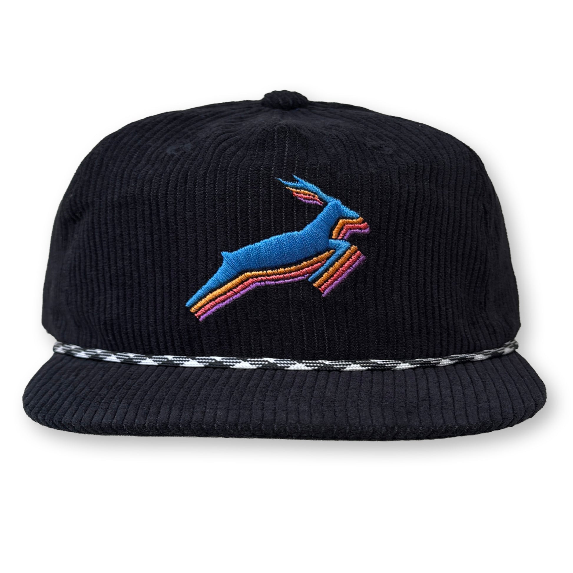 Antelope Rope Hat / Onyx Corduroy with Tropical Skittles Antelope