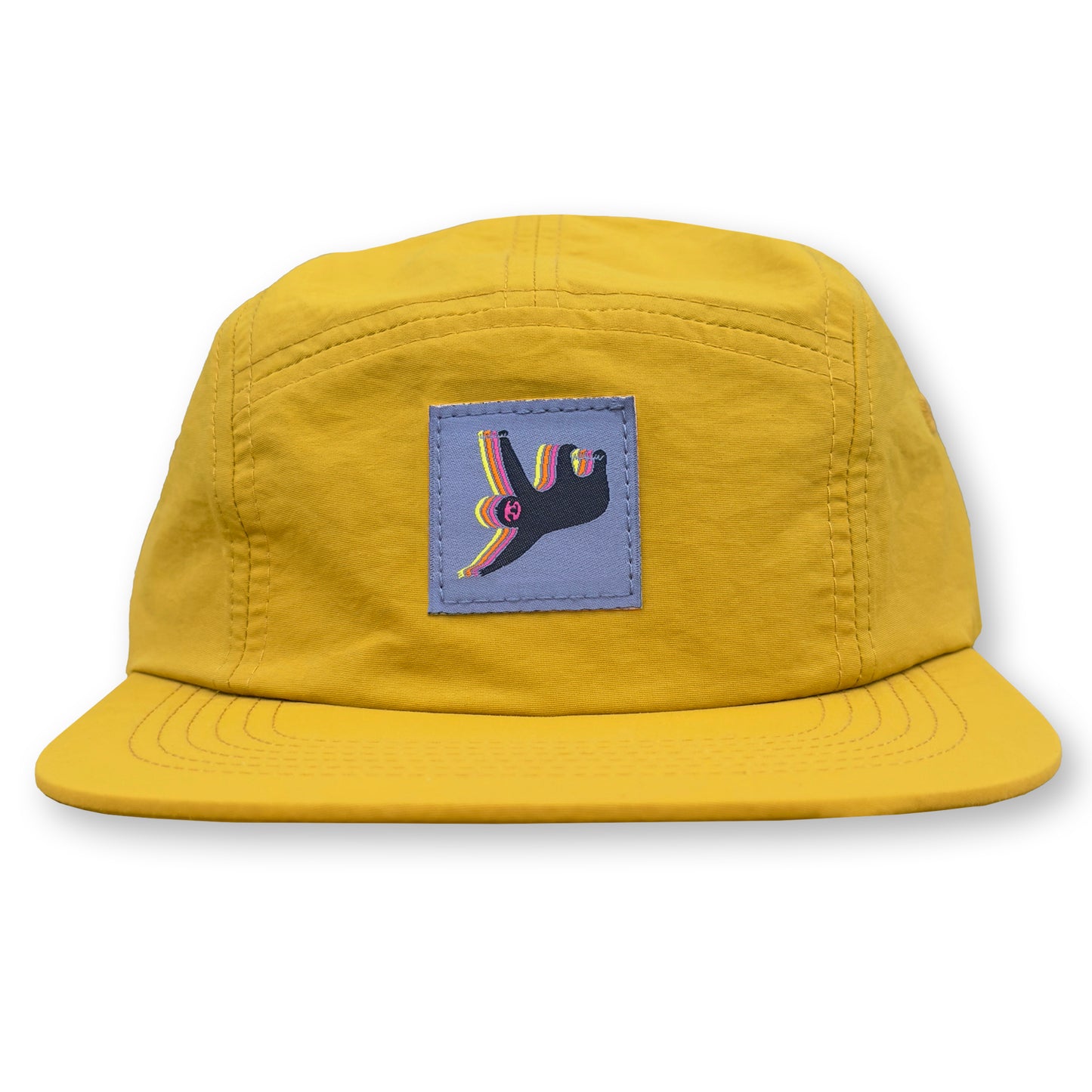 Sloth Five Panel Camp Hat / Yarrow Nylon with Periwinkle Sloth Patch