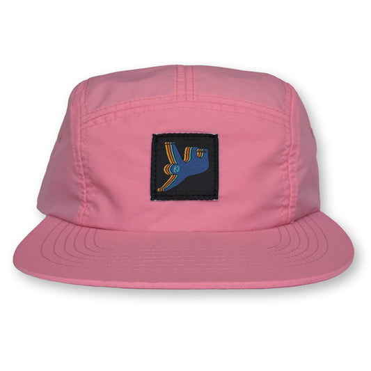 Sloth Five Panel Camp Hat / Salmon Nylon with Contra Sloth Patch