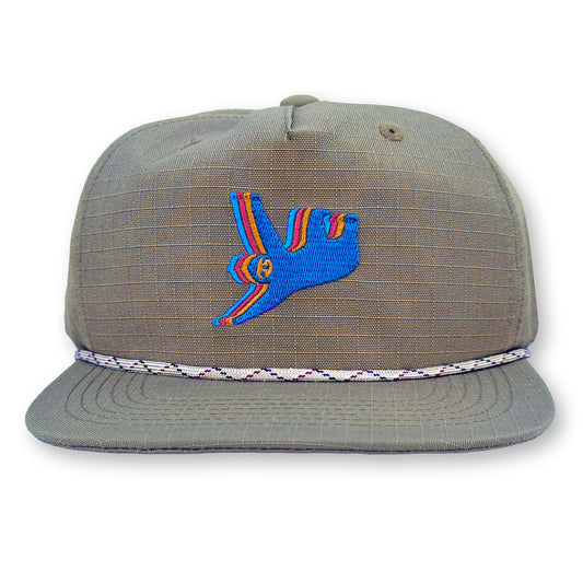 Sloth Rope Hat / Biscotti Ripstop Nylon with Heat Wave Sloth