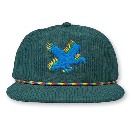 Vultures Rope Hat / Malachite Corduroy with Sunkissed Sky Vulture
