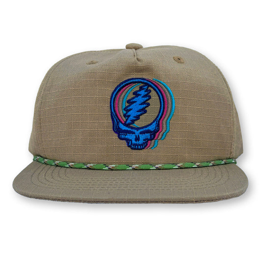 Stealie Rope Hat / Biscotti Ripstop Nylon with Stella Blue Stealie