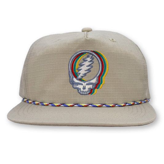 Stealie Rope Hat / Ivory Ripstop Nylon with Bone Stealie