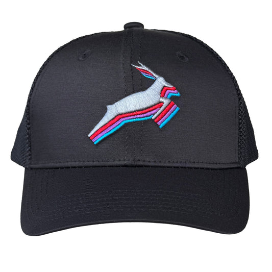 Antelope Trucker Hat / Mamba Polycotton Blend with Black Mesh and Mercury Antelope