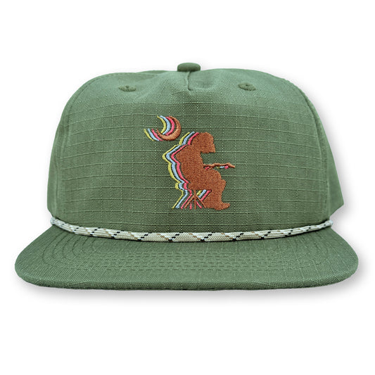 Widespread Panic Rope Hat / Lima Bean Ripstop Nylon with Cinnamon Mikey
