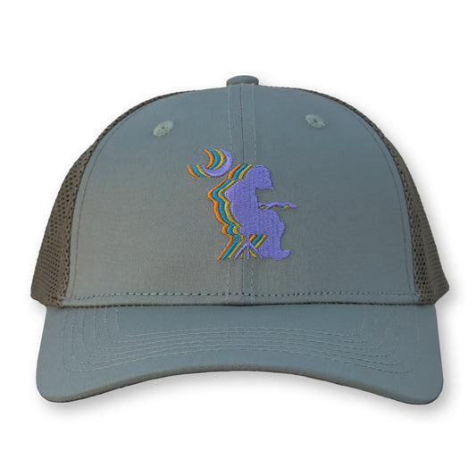 Widespread Panic Mikey Trucker Hat / Silver Sage Polycotton Blend with Oat Mesh and Huckleberry Milkshake Mikey
