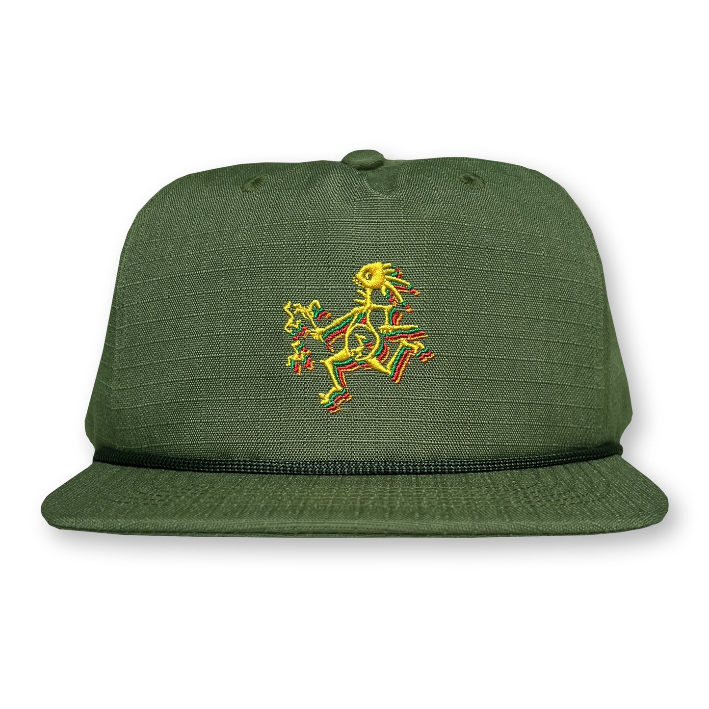 Widespread Panic Rope Hat / Olive Ripstop Nylon with Goldenrod Note Eater