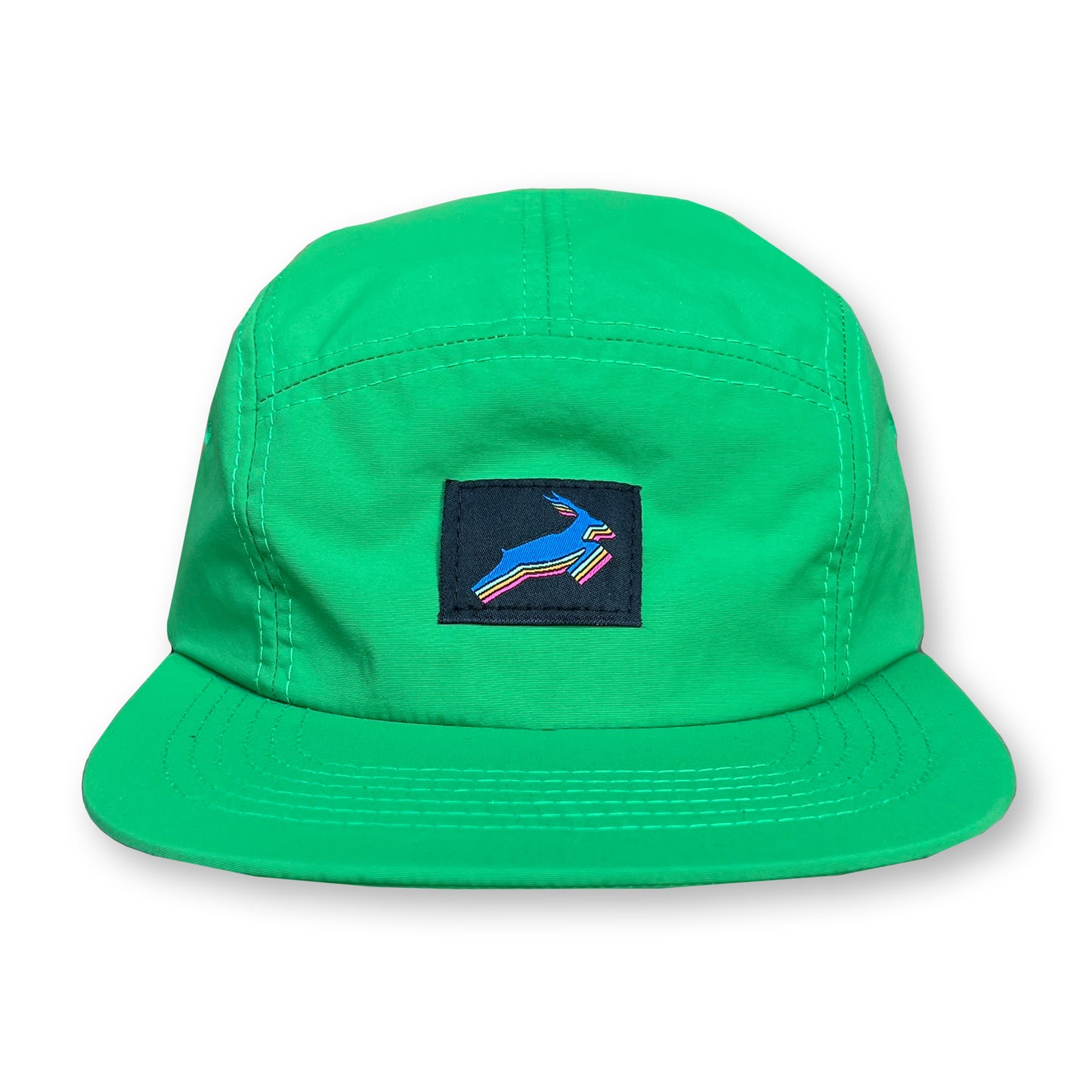 Antelope Five Panel Camp Hat / Sour Apple Nylon with Lite Brite Antelope Patch